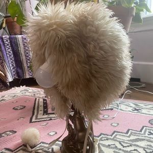 60s /70s genuine lamb skin made in Italy hat with pom-poms